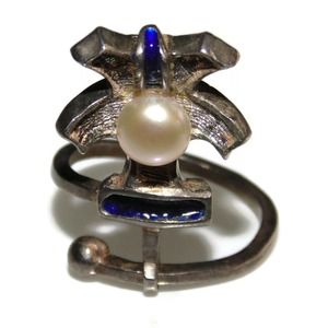 925 Modernist Sterling Silver Ring Artisan Statement Wrap Ring US Size 7.5